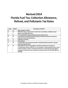 Revised 2014 Florida Fuel Tax, Collection Allowance, Refund, and Pollutants Tax Rates 2 2