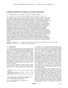 Calving seismicity from icebergsea surface interactions