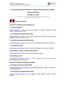 Secretariat for Political Affairs (SPA)/ Department for Effective Public Management (DEPM) Guide of Strategies and Mechanisms for Effective Public Management (GEMGPE) Antigua and Barbuda November 12th, 2013