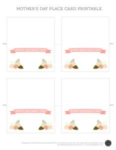 Mother’s Day place card printable  FOLD FOLD