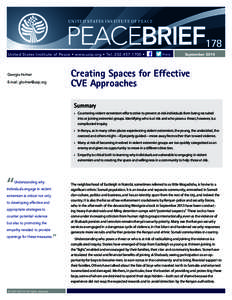 U N I T E D S TAT E S I N S T I T U T E O F P E A C E  PEACEBRIEF178 United States Institute of Peace • www.usip.org • Tel[removed] •