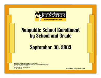 2003School Level Release.rtf