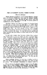 The Daugherty Ranch  THE DAUGHERTP RANCH, C R m NATION Ella hf . Robinson James Monroe Daugherty, son of James Madison Daugherty and Eleanor McGeehee, was born in Denton County, Texas, February 27, 1850. He lived in that