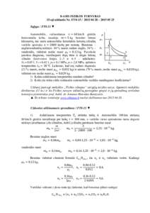 8-ASIS FIZIKOS TURNYRAS 15-oji užduotis Nr. FT8 – Sąlyga / FT8-15 ▼ Automobilis, važiuodamas 𝑣𝑣 = 60 km/h greičiu p horizontaliu keliu, naudoja 𝑚𝑚 = 5 kg benzino šimtui