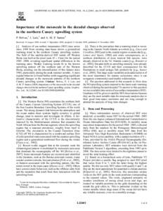 Physical geography / Physical oceanography / Ocean currents / Sea surface temperature / Canary Current / Upwelling / Tropical Atlantic SST Dipole / California Current / Oceanography / Earth / Aquatic ecology