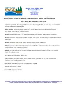 North St. Louis Soil and Water Conservation District PO Box 205 Virginia, MN2000 www.nslswcd.org