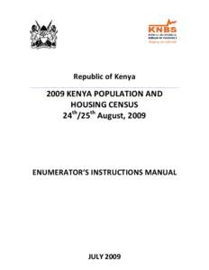 KNBS KENYA NATIONAL BUREAU OF STATISTICS Keeping you informed  Republic of Kenya