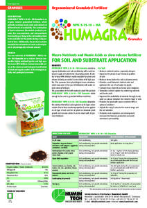 Stand August[removed]Organomineral Granulated Fertilizer GRANULES DESCRIPTION