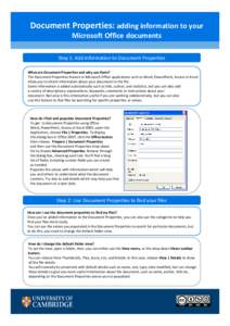 Document Properties: adding information to your Microsoft Office documents