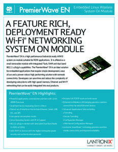 PremierWave EN  Embedded Linux Medical Wireless Device Server