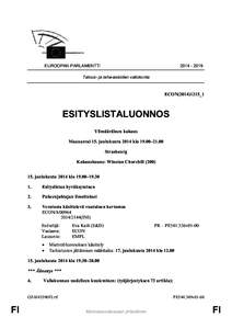 EUROOPAN PARLAMENTTI[removed]Talous- ja raha-asioiden valiokunta