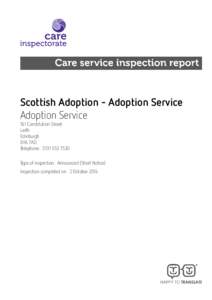 Scottish Adoption - Adoption Service Adoption Service 161 Constitution Street Leith Edinburgh EH6 7AD