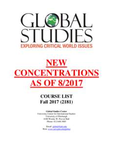 NEW CONCENTRATIONS AS OFCOURSE LIST FallGlobal Studies Center