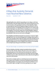 4 Ways that Austerity Demands Have Reached New Extremes Harry Stein September 17, 2013