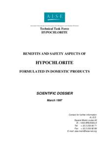 A.I.S.E. Hypochlorite Scientific Dossier