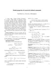 Models of computation / Order theory / Philosophical logic / Computability theory / Equivalence relation / Lambda calculus / Preorder / Modal logic / Denotational semantics / Mathematics / Logic / Mathematical logic