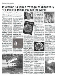 4 Shire Life Local Edition – August 2003 #73  Invitation to join a voyage of discovery ‘It’s the little things that run the world!’ “It’s the ultimate big picture,” she says. And as I listen to Dr Mary Whit