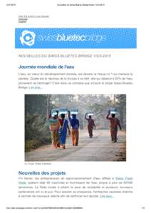 Nouvelles du Swiss Bluetec Bridge News 1/2/3­2015 View this email in your browser Français