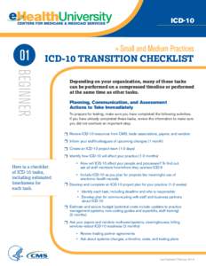 Small and Medium Practices ICD-10 TRANSITION CHECKLIST