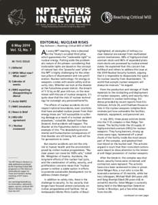 NPT News In Review Civil society perspectives on the 2014 nuclear Non-Proliferation Treaty Preparatory Committee 28 April–9 MayMay 2014