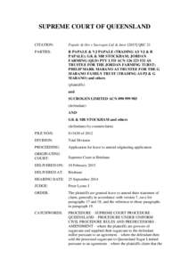 SUPREME COURT OF QUEENSLAND CITATION: Papale & Ors v Sucrogen Ltd & AnorQSC 21  PARTIES: