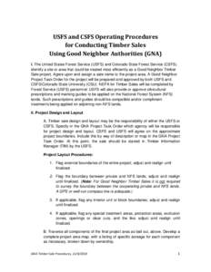 CSFS Operating Procedures for Conducting Timber Sales