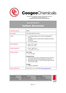 Sodium aluminate / Aluminate / Camlock / Sodium hydroxide / Aluminium oxide / Chemistry / Sodium compounds / Inorganic compounds