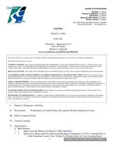 March 23, [removed]Board of Supervisors Agenda