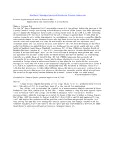 Southern Campaign American Revolution Pension Statements Pension Application of William Fisher W8813 Transcribed and annotated by C. Leon Harris State of Virginia, Sct On this 24 th day of September 1832 personally appea