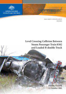 Steam locomotive / Rail transport / VicRoads / Railway accidents in Victoria / Transport / Land transport / Level crossing