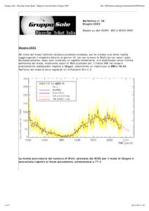 Gruppo Sole - Ricerche Solari Italia : Rapporti Attivitá Solare Giugnofile:///D|/Xitami/webpages/bollettini/bol200306.htm Bollettino n° 38 Giugno 2003