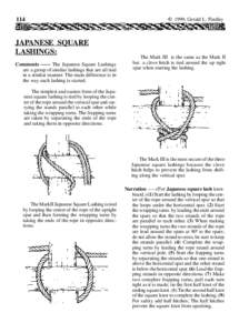 114  JAPANESE SQUARE LASHINGS: Comments —— The Japanese Square Lashings are a group of similar lashings that are all tied