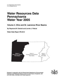 U.S. Department of the Interior U.S. Geological Survey Water Resources Data Pennsylvania Water Year 2005