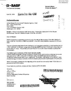 Micronucleus test / FedEx / BASF / Micronucleus / Toxic Substances Control Act / Transport / Aviation / Mutation