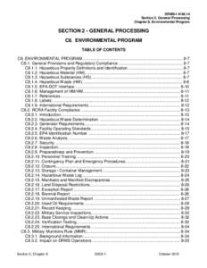 DRMS-I[removed]Section 2, General Processing Chapter 8, Environmental Program SECTION 2 - GENERAL PROCESSING C8. ENVIRONMENTAL PROGRAM