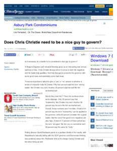 Does Chris Christie need to be a nice guy to govern? | MyCentralJersey.com | mycentraljersey.com