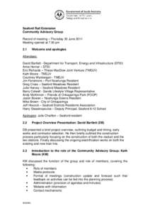 Seaford Rail Extension CAG Meeting minutes Thursday 30 June 2011