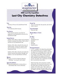 Lost City Chemistry Detectives