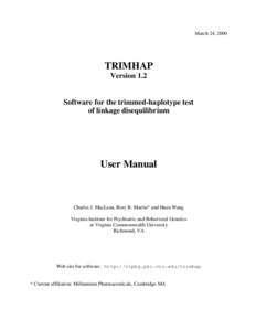 March 24, 2000  TRIMHAP Version 1.2  Software for the trimmed-haplotype test