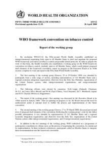 WORLD HEALTH ORGANIZATION FIFTY-THIRD WORLD HEALTH ASSEMBLY Provisional agenda item[removed]A53[removed]April 2000