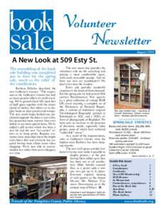 Volunteer  Newsletter August 2014