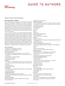guide to authors  About Nature Biotechnology