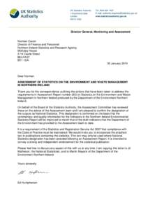 Letter of Confirmation as National Statistics - Assessment Report 263