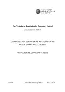 Government of the United Kingdom / Foreign relations of the United Kingdom / Politics of the United Kingdom / Government / Foreign and Commonwealth Office / Westminster Foundation for Democracy / National Audit Office / Democracy / Meg Munn / Audit / Commonwealth of Nations / David French