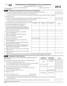 2013 DC-033 Form 4U Underpayment of Estimated Tax by Corporations (fillable)