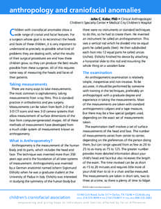 anthropology and craniofacial anomalies John C. Kolar, PhD • Clinical Anthropologist Children’s Specialty Center • Medical City Children’s Hospital c