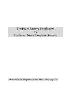 Biosphere Reserve Nomination for Southwest Nova Biosphere Reserve