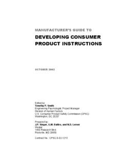 Manufacturer's Guide to Developing Consumer Product Instructions