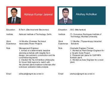Akshay Acholkar  Abhaya Kumar Jaiswal Education