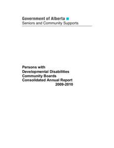 Persons with Developmental Disabilities Community Boards Consolidated Annual Report[removed]